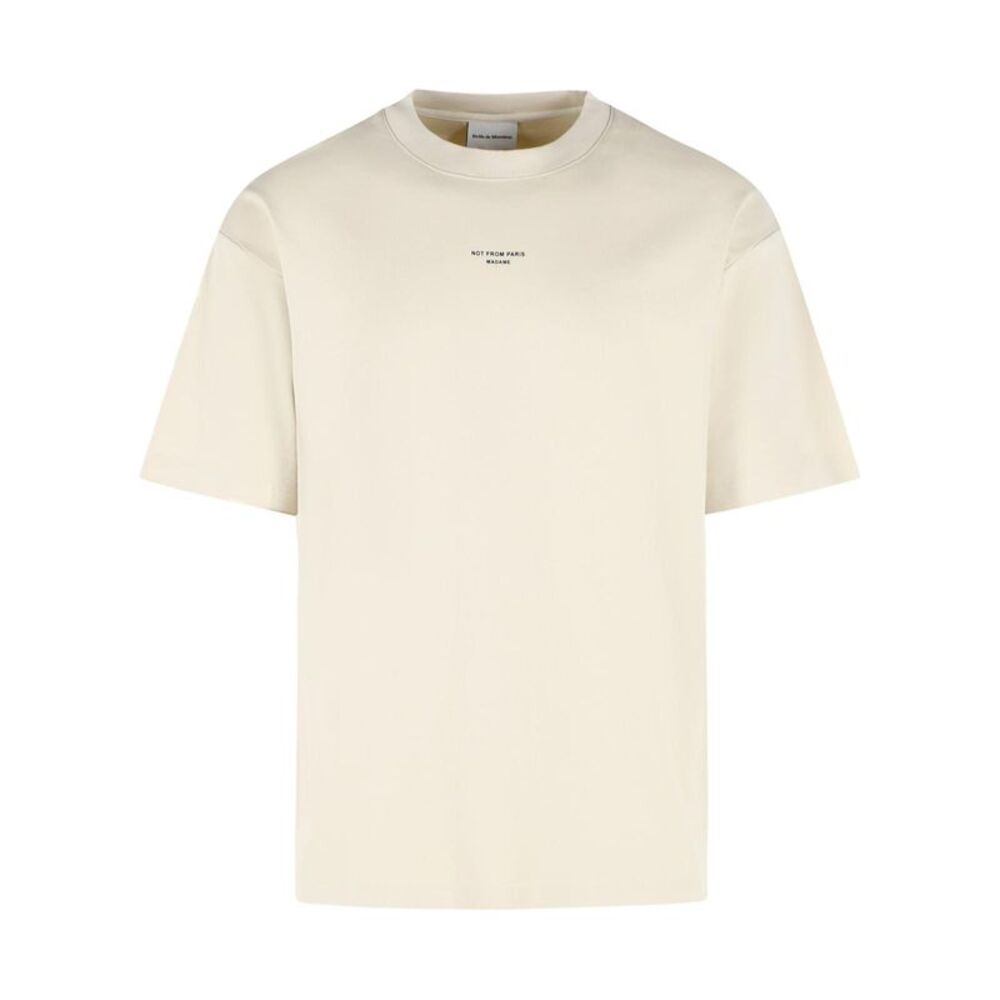 Drole De Monsieur Dark Ivory Cotton T-Shirt Men